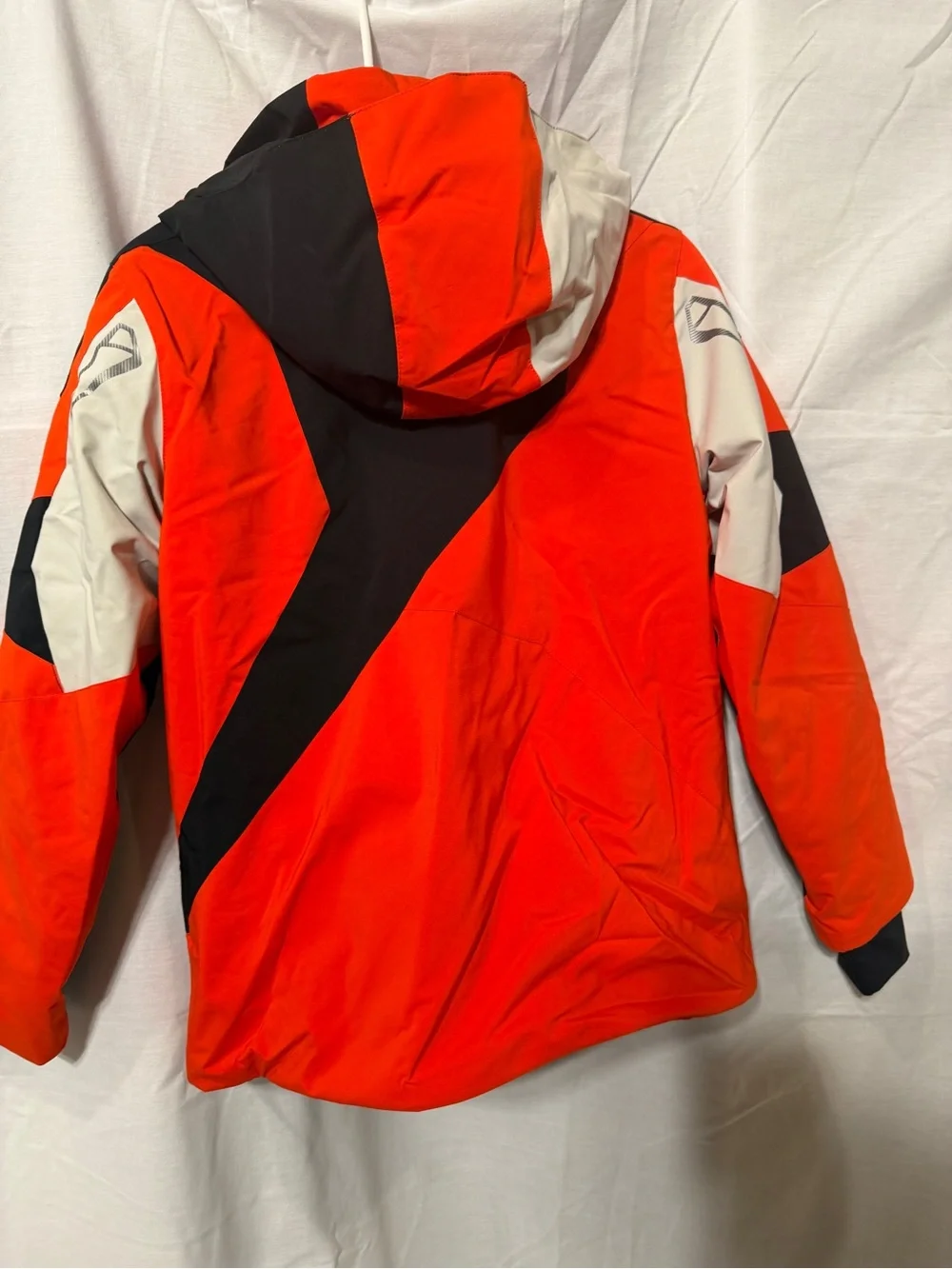 Spyder Kids Orange-Red Ski Jacket with Black & White Panels